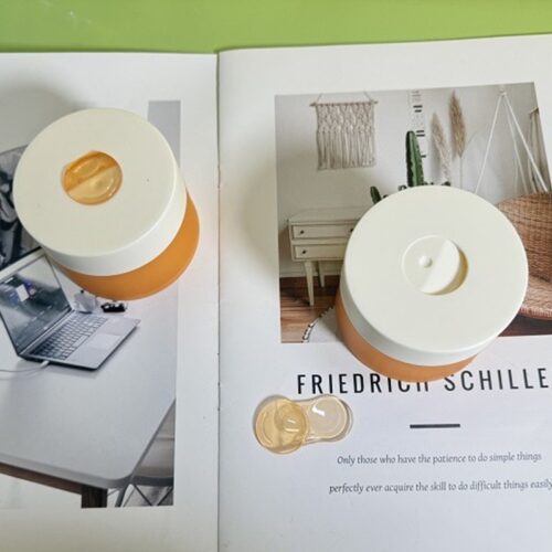 100G PP refillable face cream jar with spoon - 图片 5